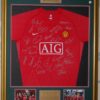 Manchester United 2007/08 Signed and Framed jersey