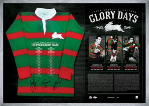 South Sydney Rabbitohs Glory Days signed and framed jersey