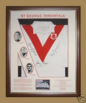 St George Dragons Immortals Signed & Framed jersey