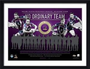 Melbourne Storm 2012 Medallion Print framed