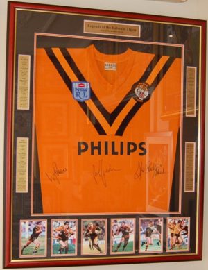 Balmain Tigers Legends Signed and Framed jersey + FREE Product