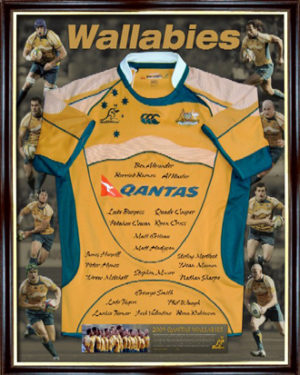 The Wallabies Official 2009 signed & framed jersey