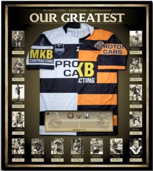 OUT OF STOCKWests Tigers Greatest  signed jersey
