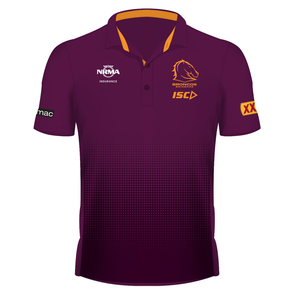 Brisbane Broncos 2019 Men's Maroon Polo Shirt Pro Sports Memorabilia